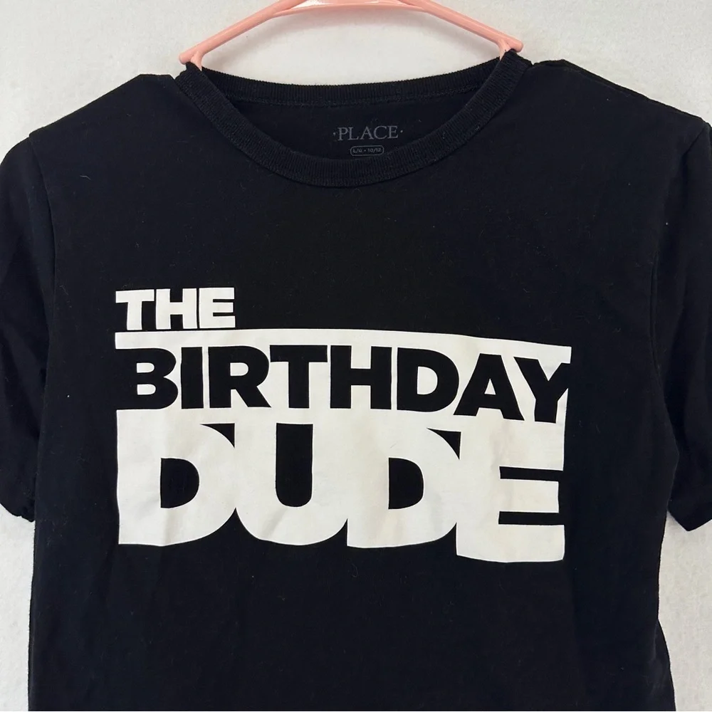 Childrens Place The‎ Birthday Dude Graphic T Shirt Youth Boys L Black